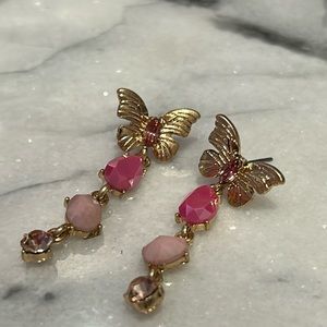 Dainty Butterfly Earrings in Pink-Boutique